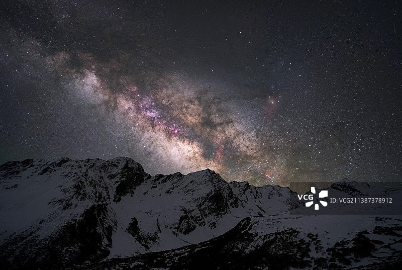 银河雪山图片素材