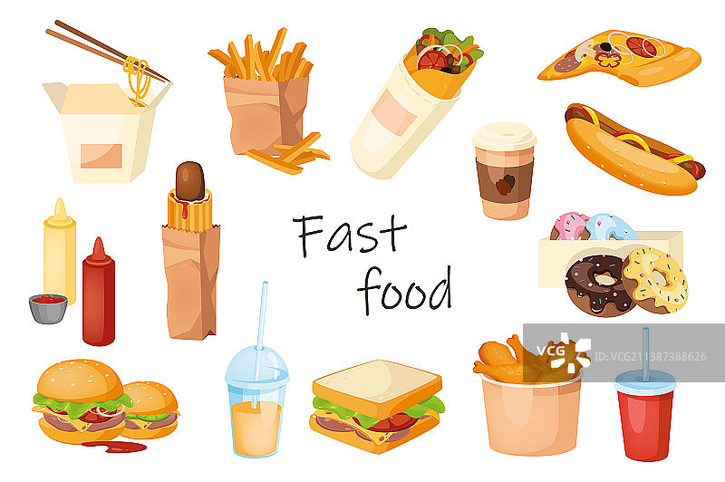 快餐独立元素集图片素材