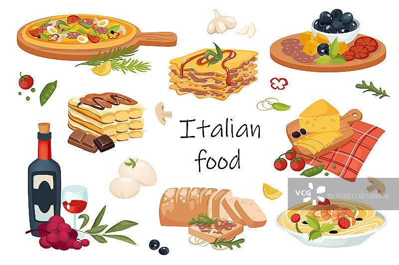 意大利美食元素隔离集图片素材