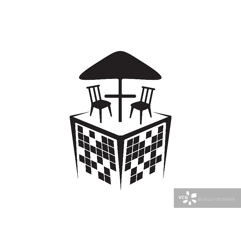 屋顶餐厅概念Logo设计图片素材