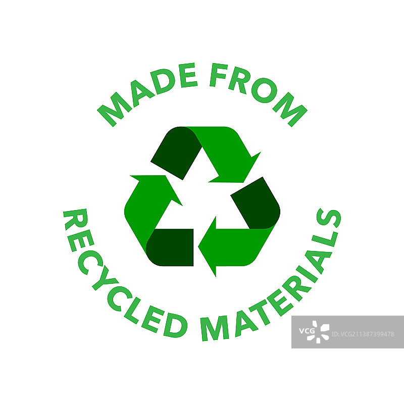 100%再生材料制造图标标志徽章图片素材
