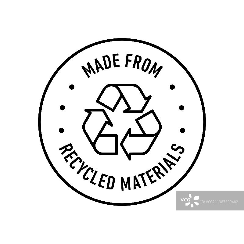 100%再生材料制造图标标志徽章图片素材