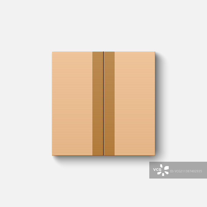 封闭纸板箱样机俯视图图片素材