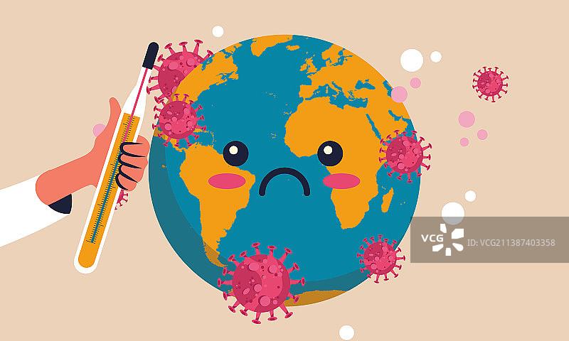 地球仪地图上的新冠疫情图片素材