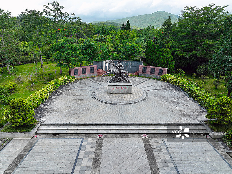 广东省惠州市惠阳区秋长周田村叶挺将军纪念园故居航拍图片素材