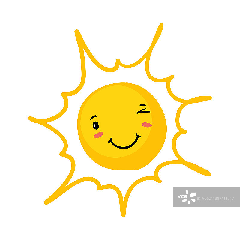 有趣的眼睛太阳阳光可爱的夏天标志春天图片素材