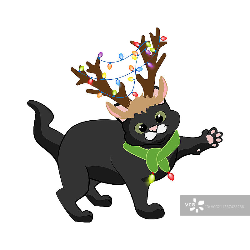圣诞服装猫咪，圣诞快乐图片素材