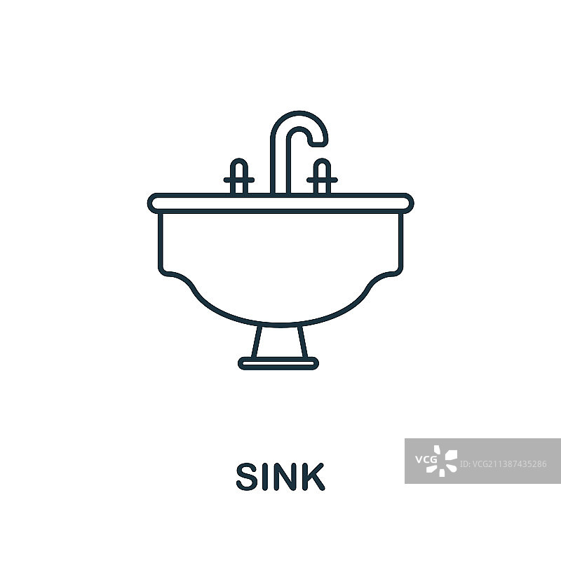 浴室系列水槽线条元素图标图片素材