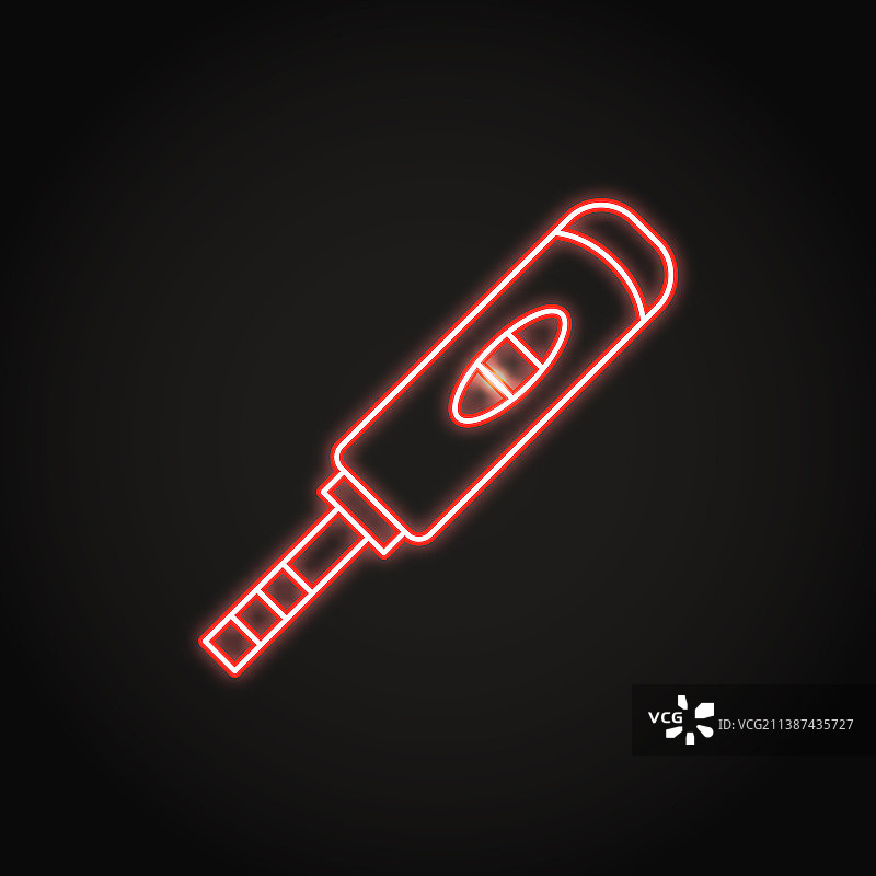 线性风格霓虹灯验孕棒图标图片素材