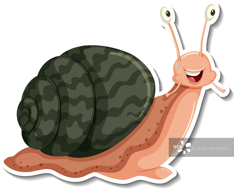 蜗牛卡通贴纸图片素材