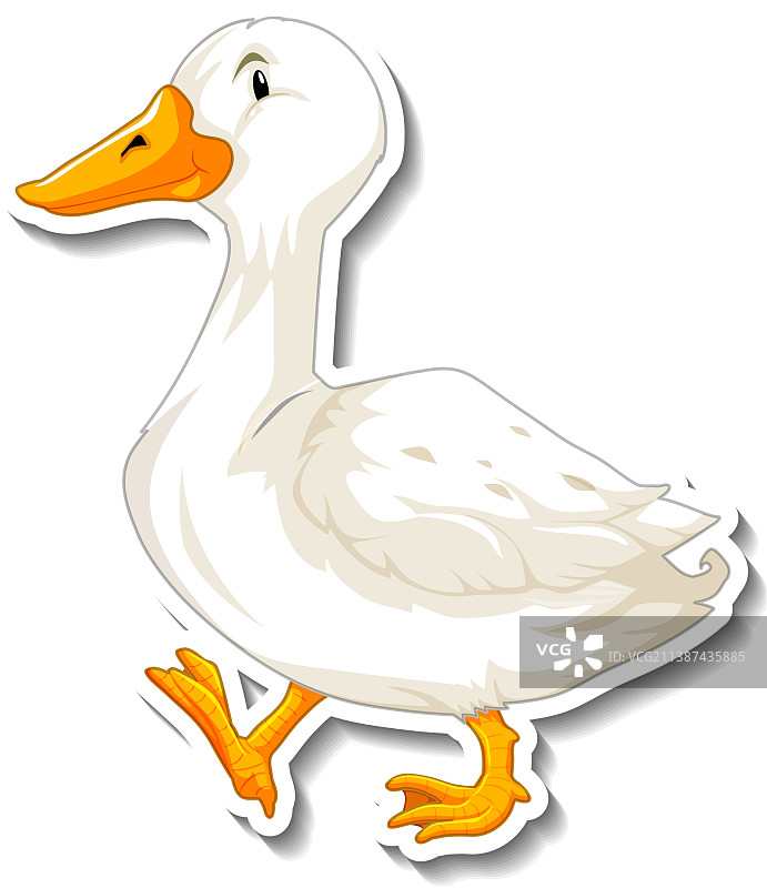 卡通鸭子动物贴纸图片素材