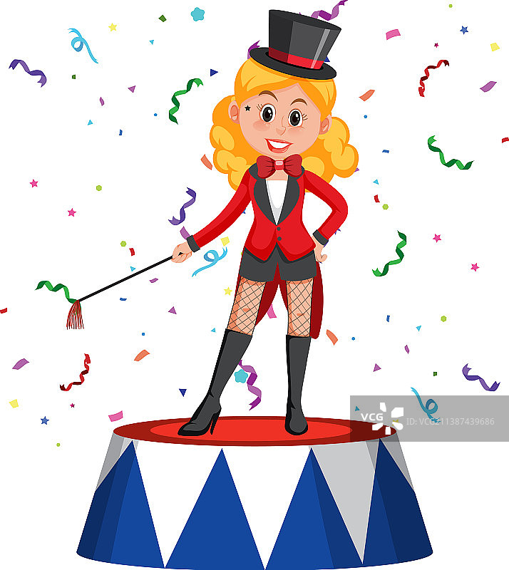 卡通魔术师女孩图片素材