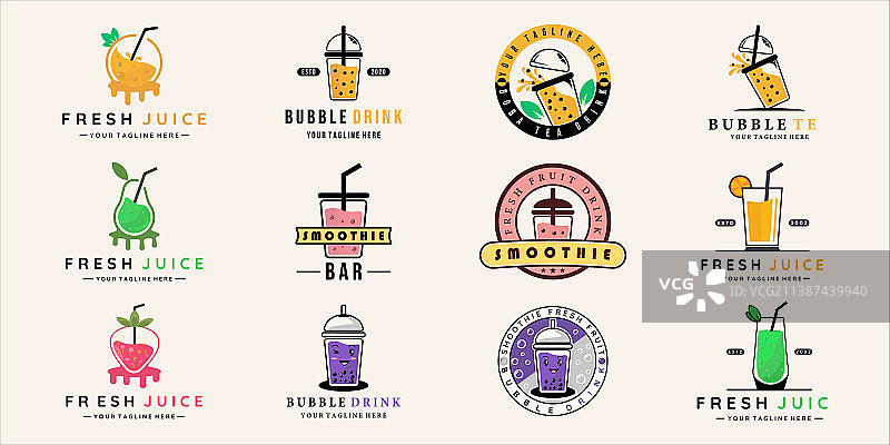 饮品果汁奶茶logo模板图片素材