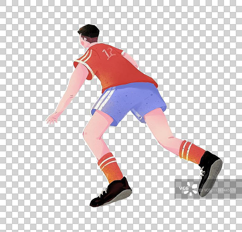 足球运动踢足球的运动员背影图片素材