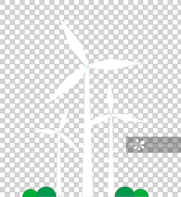 风力太阳能综合发电场风力涡轮机在野外山丘插画元素，走向绿色新能源环保碳达峰插画图片素材