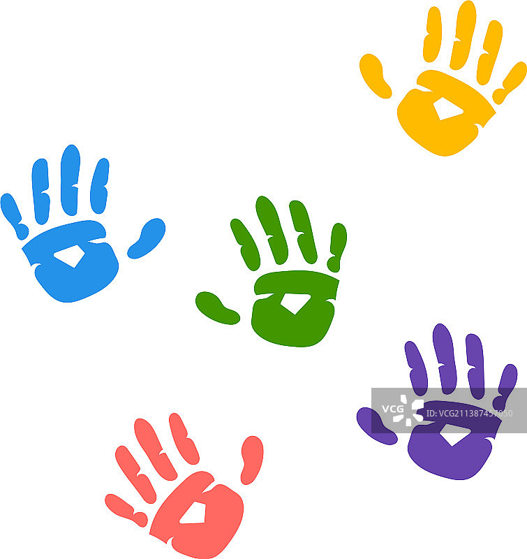 彩色手印彩虹颜料印花图片素材