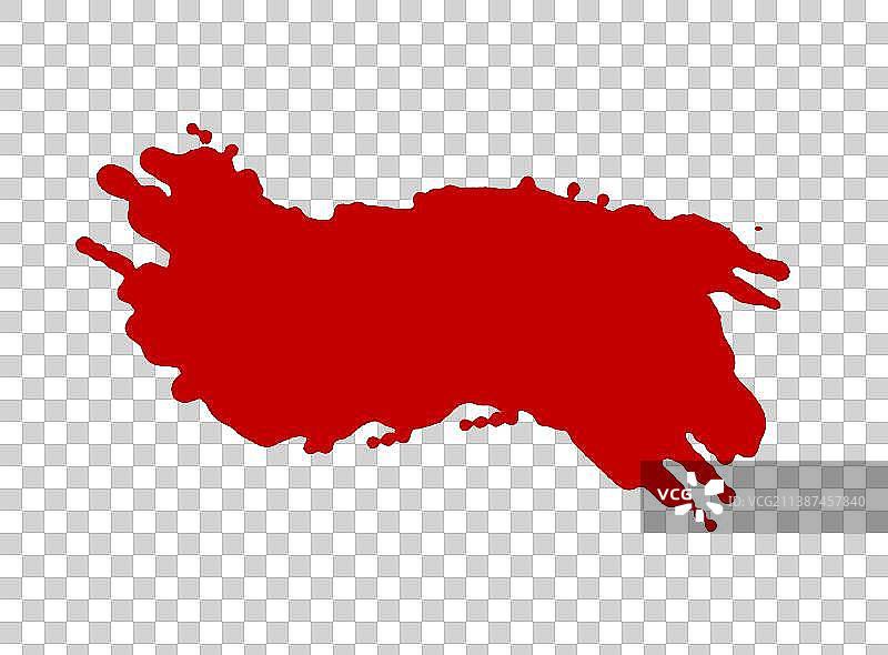 红色书法毛笔笔触水墨墨迹笔刷素材图片素材