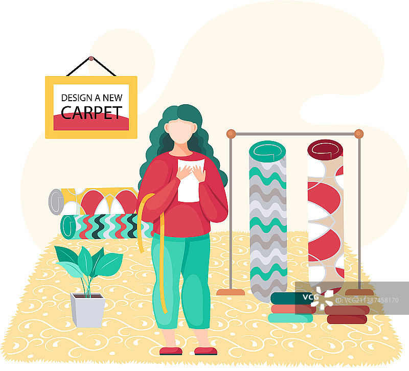 地毯制造概念：女性工人图片素材