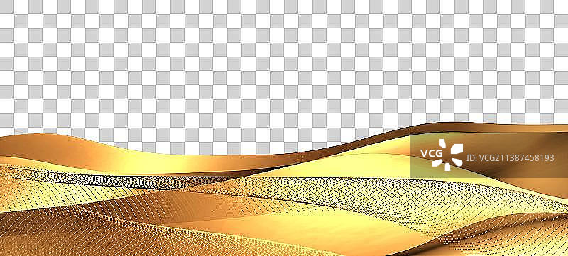 金色高端大气曲线科技元素图片素材