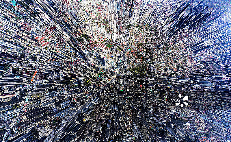 密集的上海城市建筑—上海徐家汇商业中心图片素材