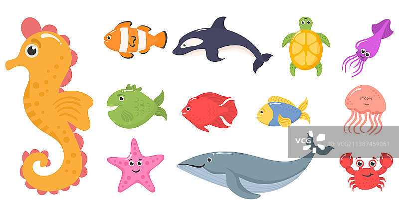 海洋动物水下生物海鱼组合图片素材