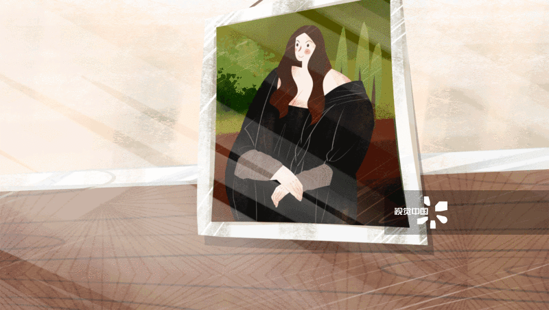 蒙娜丽莎名画插画背景-GIF动图图片素材