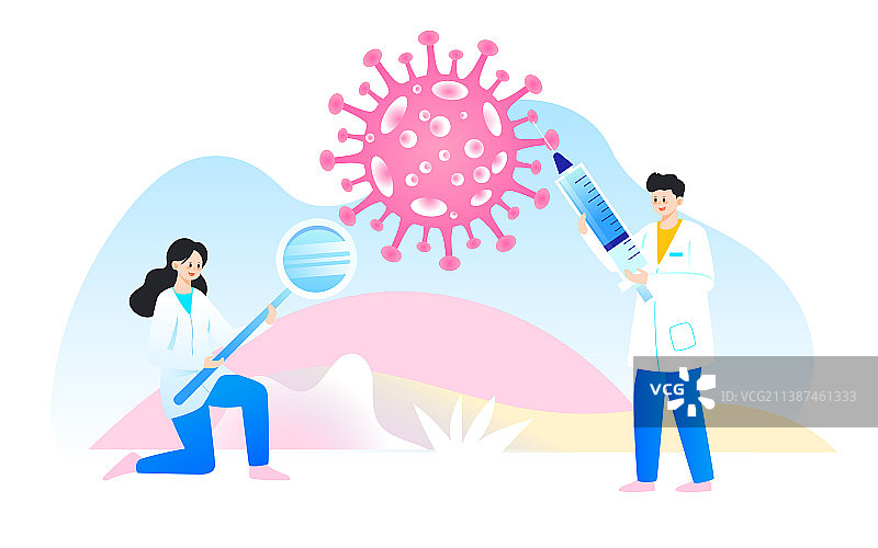 互联网HPV九价疫苗预约接种医疗健康插画图片素材