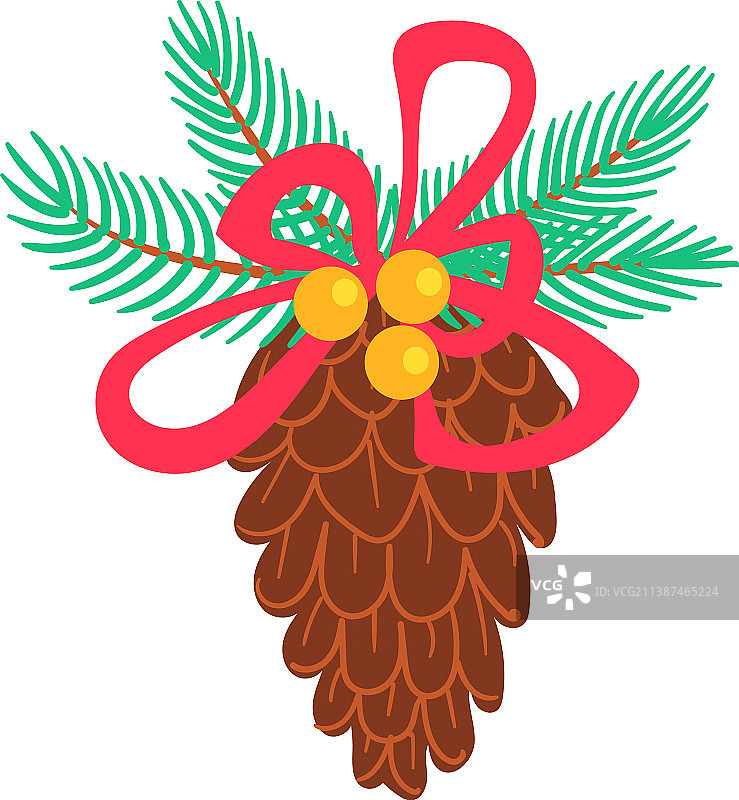 松果图标圣诞冷杉装饰松木图片素材