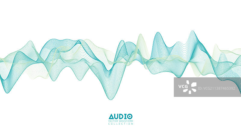 3D音频声波浅绿色音乐脉冲图片素材