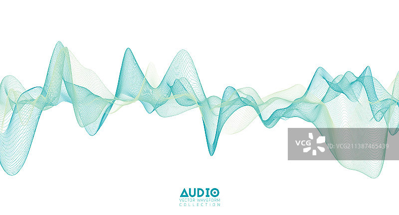 3D音频声波浅绿色音乐脉冲图片素材