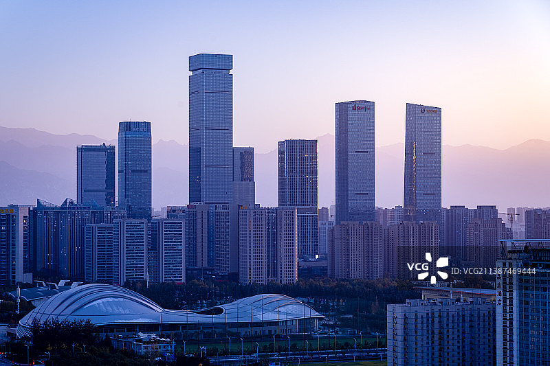 西安高新锦业路CBD图片素材