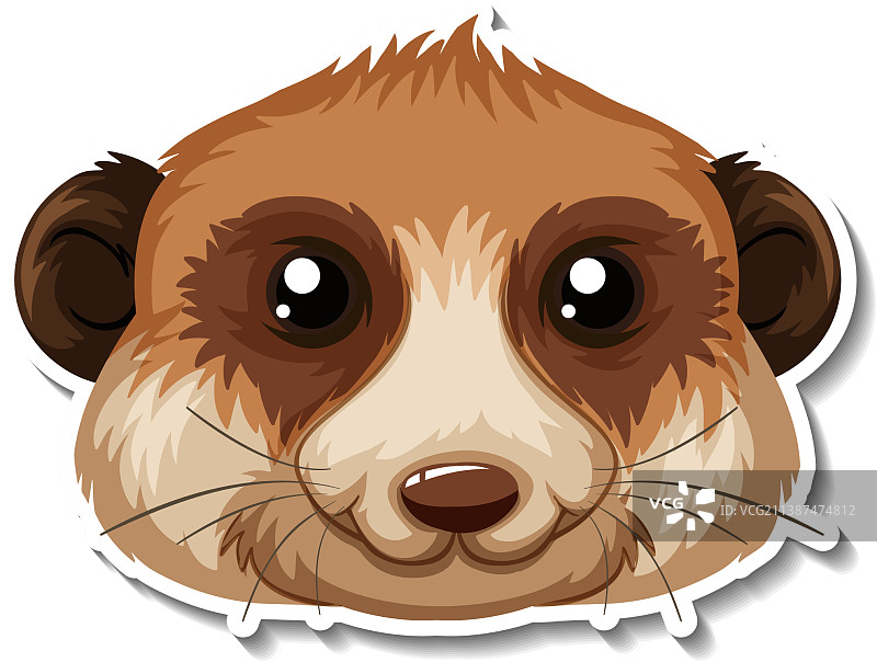 卡通动物小猫鼬贴纸图片素材