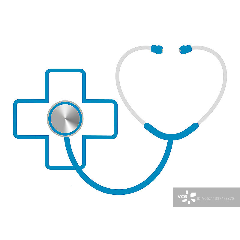 带有医疗十字标志的听诊器图片素材