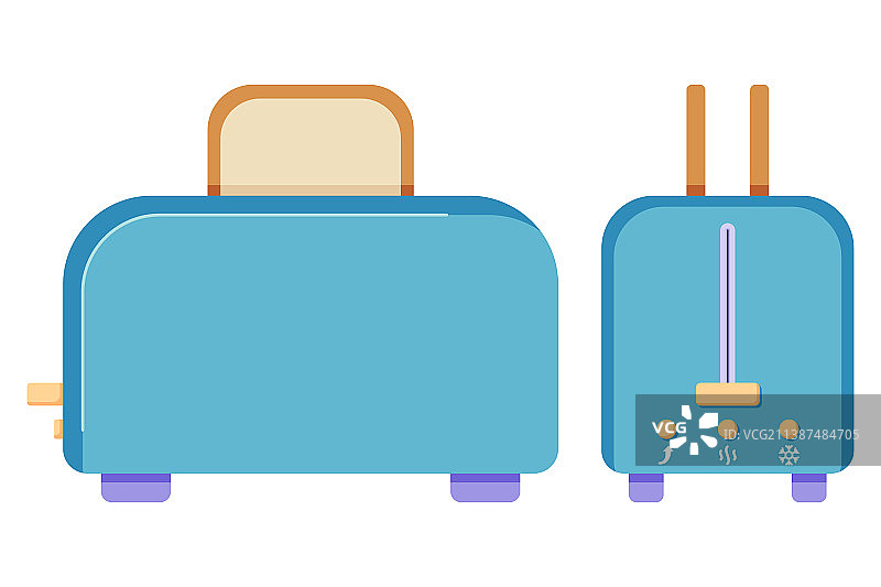 烤面包机和面包片图片素材