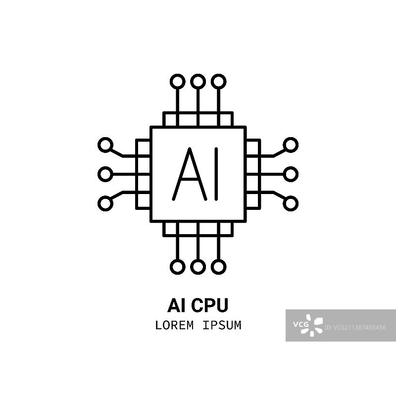 人工智能与机器学习线条图片素材