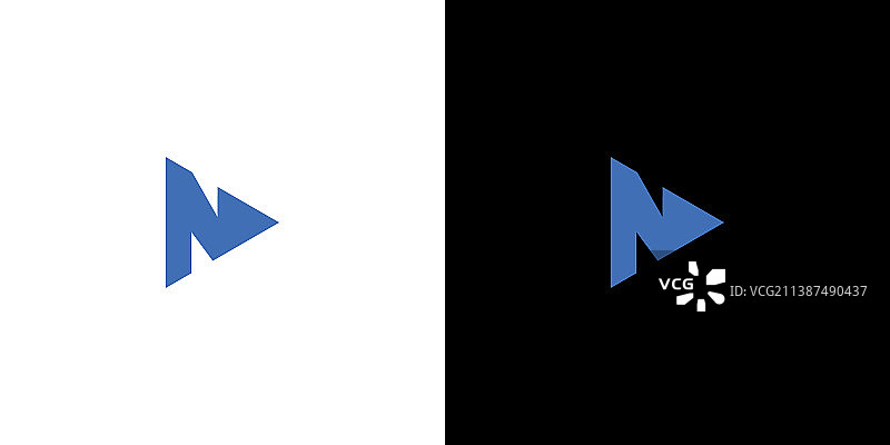 现代精致的字母N首字母标志图片素材