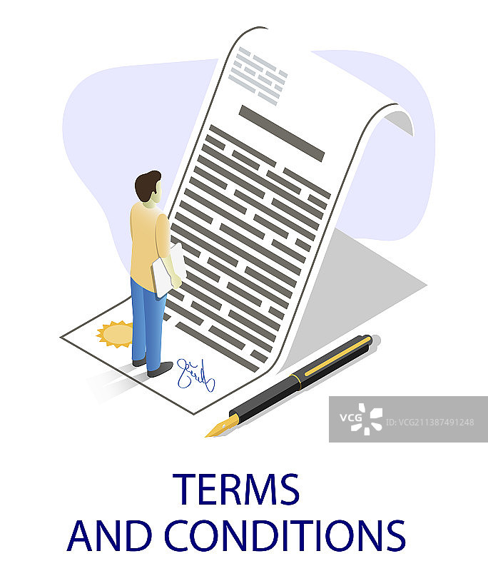 商人阅读扁平合同图片素材