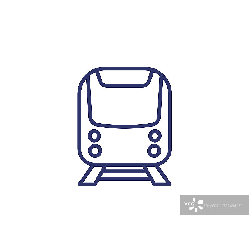 地铁列车图标线稿图片素材