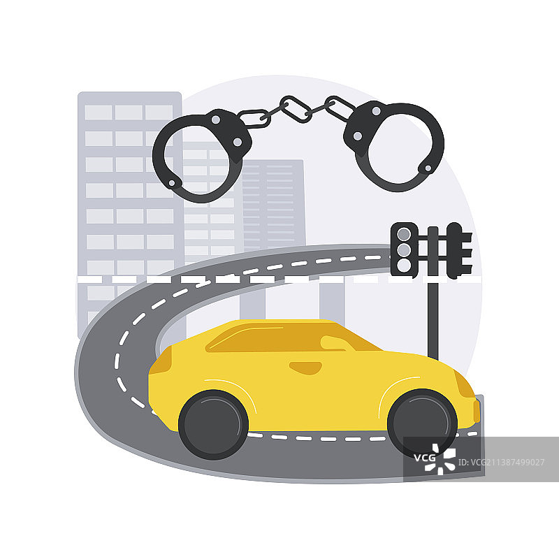 交通犯罪抽象概念图片素材