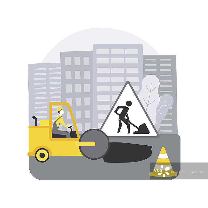 道路施工抽象概念图片素材