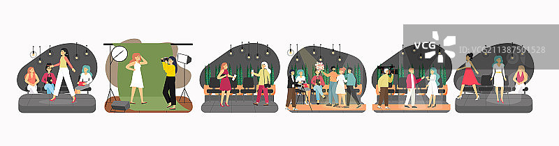 时装秀场景：T台模特图片素材