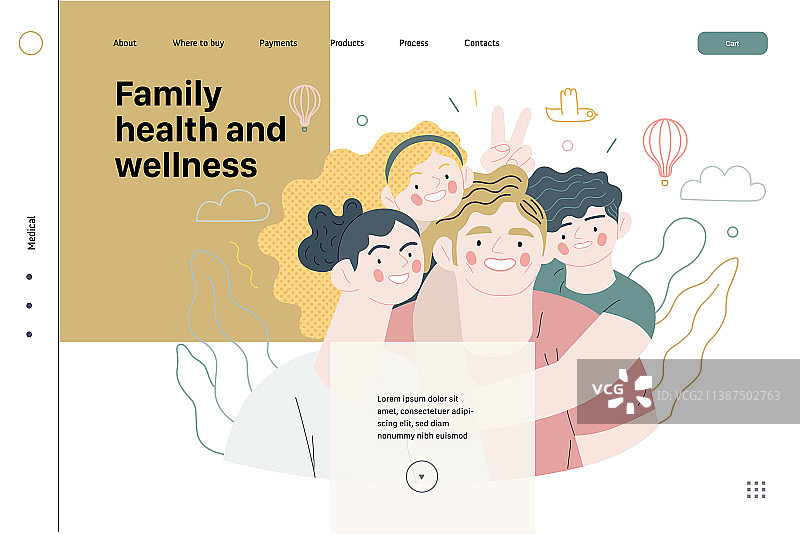 家庭健康与医疗保险网页图片素材