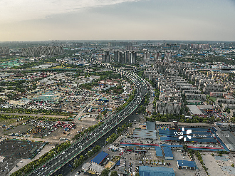 航拍济南二环西路匡山立交图片素材