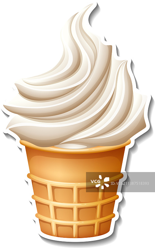 香草冰淇淋甜筒图片素材