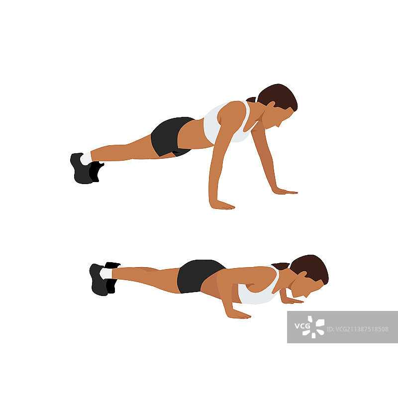 女子平板支撑运动图片素材