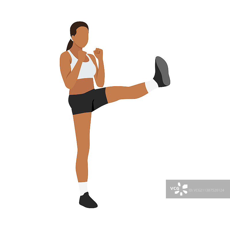 做直抬腿运动的女人图片素材