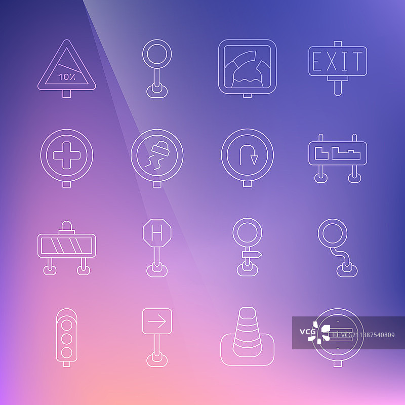 铁路道口交通标志系列图标图片素材