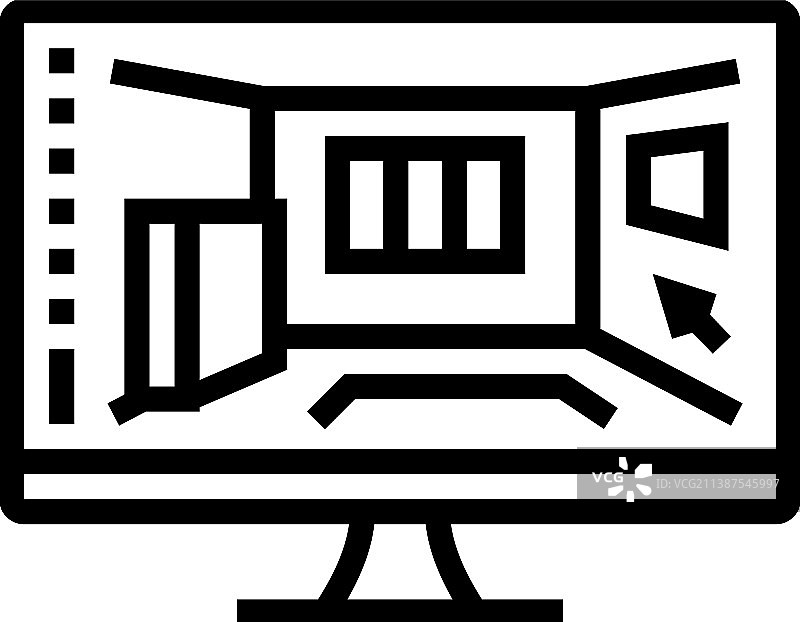 3D室内可视化线条图标图片素材