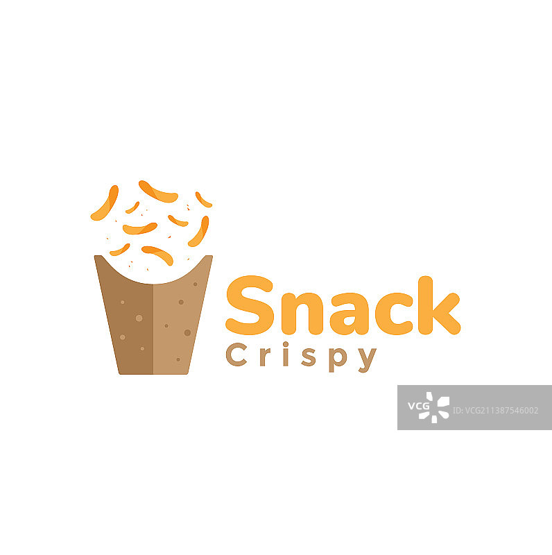 带有纸质包装标识设计的酥脆零食图片素材