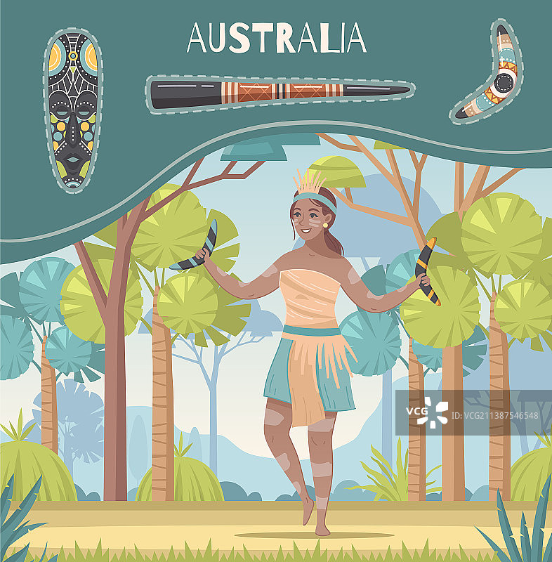 澳大利亚卡通海报图片素材
